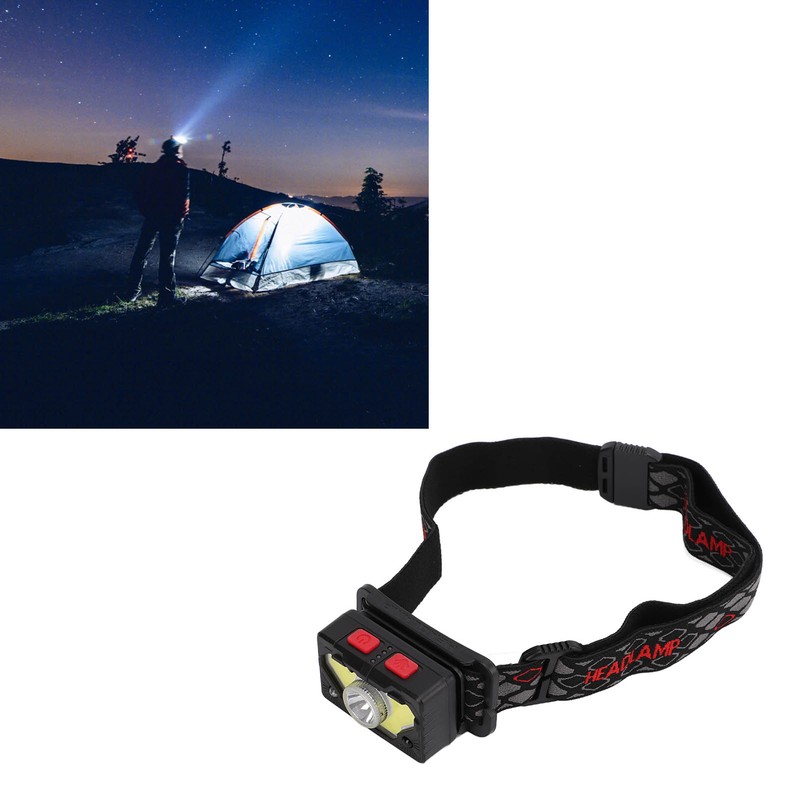 Rechargeable Headlamp USB Charging Infrared Sensor Headlight IPX4 Waterproof Hiking