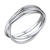 Small Triple Rings Sterling Silver Fidget Pinky Ring For Women
