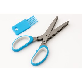 RSK Goods 5-Blade Herb Scissors with Cleaning Comb – Multipurpose Stainless Steel Herb Cutter for Chives, Parsley, Cilantro, Green Onions – Kitchen Gadget for Fast Herb Chopping Shredding (1- Pack)