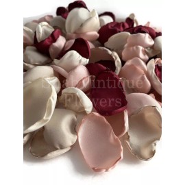 Handmade Wine, Blush, Ivory, Champagne Handmade Flower Petals Mix Of 50 Petals.