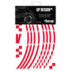 VFLUO - Kit Reflective Wheel Rim Stickers GP Motorcycle Sticker for 1 Wheel 3M™ Technology™ 360° Circle - High Visibility from Side - Discreet and Design - Easy Installation
