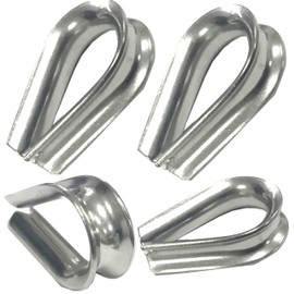 5mm Wire Rope Thimble Made From Marine Grade A4 Stainless Steel Corrosion-Resistant Wire Fasteners for Boats, Yachts, and Marine Applications (Pack of 4)