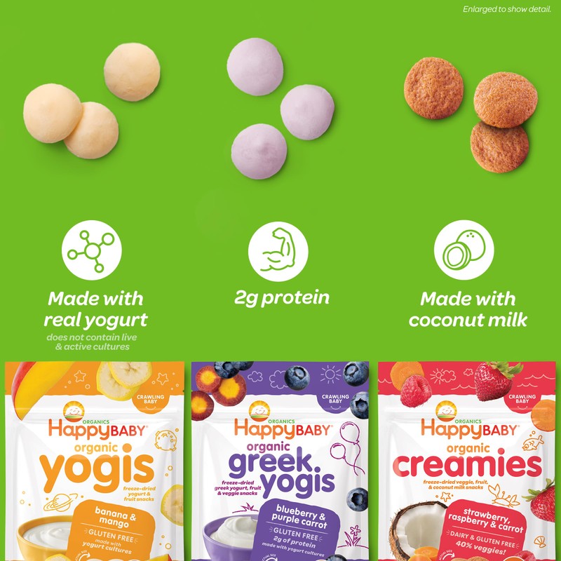 Happy Baby Organic Yogis Freeze-Dried Yogurt & Fruit Snacks, Mixed