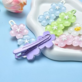 6Pcs Flower Hair Clip for Women Small Cherry Blossom Barrettes Hairpins for Girls Birthday Party Floral Hairpin Cute Alligator Hair Barrettes Decorative Hair Accessories Mixed Color Hairclips