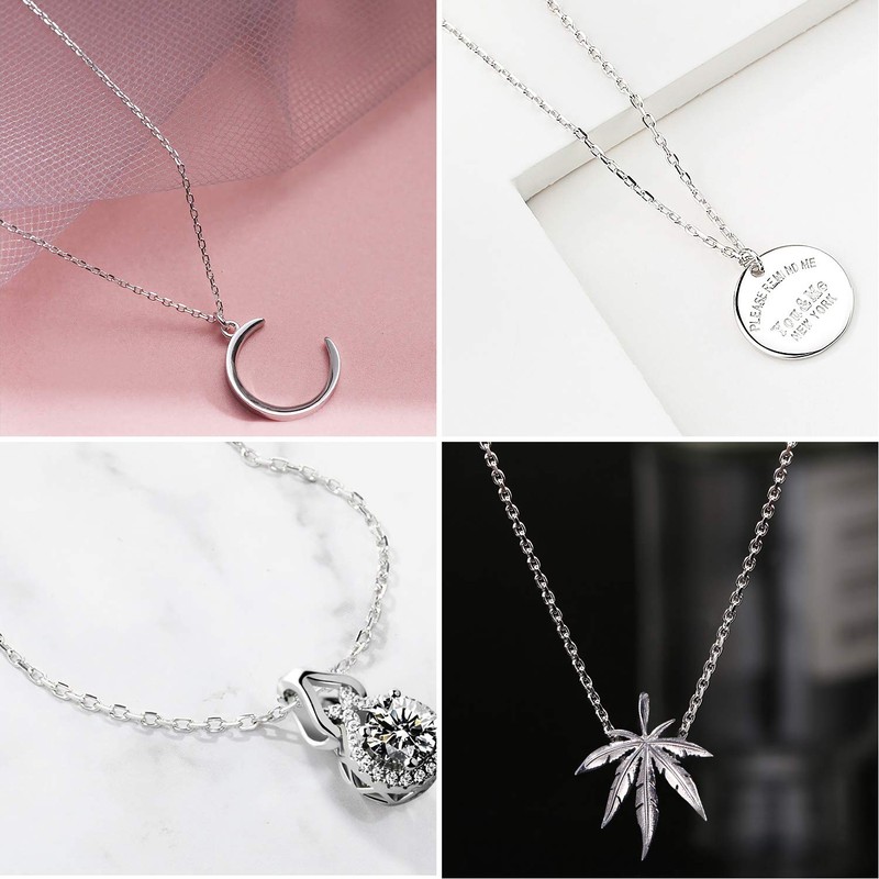 50 Pack Necklace Chains Bulk Silver Plated Cable Chain Pack
