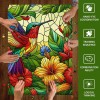 coastal rose Stained Glass 1000 Piece Puzzle for Hummingbird in