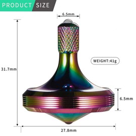 CHEETOP Precision Metal Spinning Top, Well Made Stainless Steel Spin Long Lasting Exceed 8 Mins Desktop Gyro EDC Toy, Perfect Balance Easy to Use Kill Time Efficiently (Iridescent)