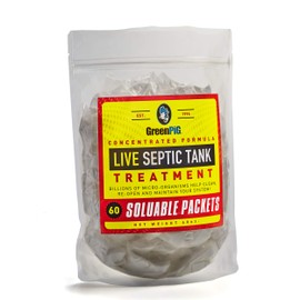 GREEN PIG 61 Live Tank Treatment Aids in The Breakdown of Septic Waste to Prevent Backups with Easy Dissolvable Flush, Consumer Strength