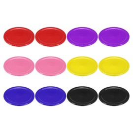 PATIKIL Air Hockey Pucks 2.5 Inches, Pack of 12 Air Hockey Heavy Replacement Pucks for Game Tables Accessories, 2 Pieces per Colour