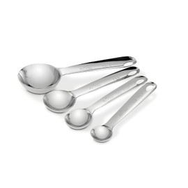 All-Clad Specialty - Cucharas medidoras de acero inoxidable para cocina, utensilios de cocina, utensilios de cocina, plata