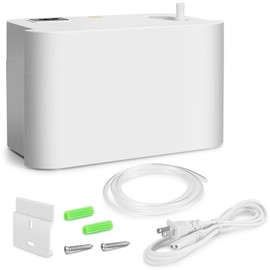 FUJIWARA Condensate Pump Automatic Condensation Drain Removal Mini Quiet Pump for HVAC,Air Conditioner,Dehumidifier,Furnance,Ice Maker,Wall Mounted Suitable for A/C 1-3HP, White