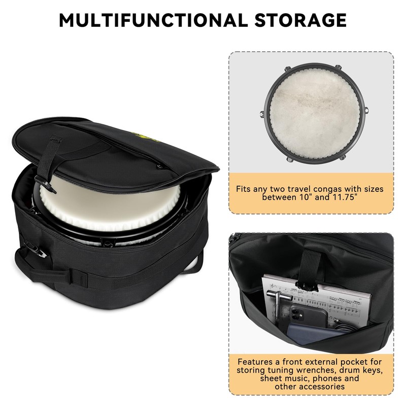 ROWELL Travel Conga Carrying Bag Compatible with 10 inch &