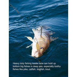 Facikono Fishing Leaders Line Steel Leaders Fishing Saltwater 125LB Fishing Leaders with Swivels and Snaps, 19.68in