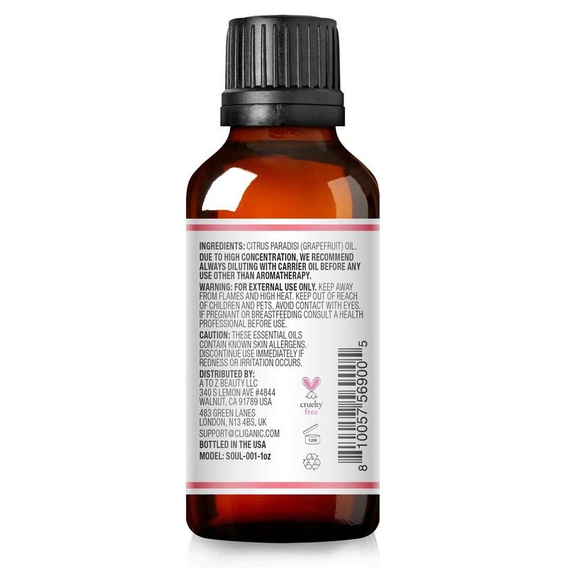 SoulSation Pink Grapefruit Essential Oil Non-GMO, 1oz