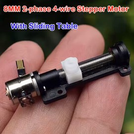 Micro 8mm 2-Phase 4-Wire Precision Stepper Motor DC 5V – 14mm Mini Linear Actuator Screw Slider Nut Lifting Motor for 3D Printers and DIY Projects