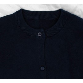 Cárdigan de punto para niña pequeña, cárdigan con botones para uniforme escolar, Azul marino, 3 Años