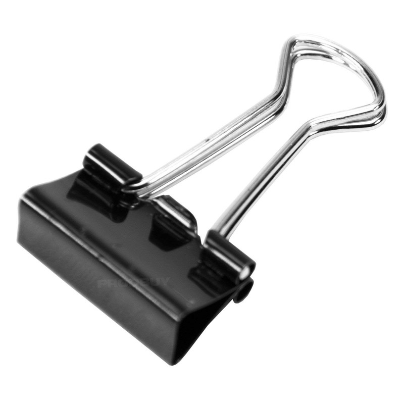 [100 Pack] Small 19mm Black Foldback Clips Office Paper Binding