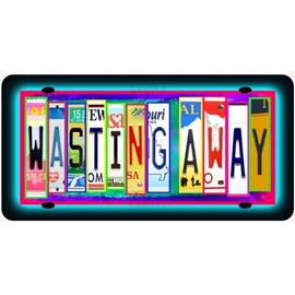 WORLD'S GREATEST LICENSE PLATES! WASTING AWAY! Margaritaville 5 O'Clock Somewhere Metal LICENSE PLATE 6"x12" Tiki Bar Pool Hot Tub Luau Beach Decor Jimmy Buffett Island Time Key West Florida