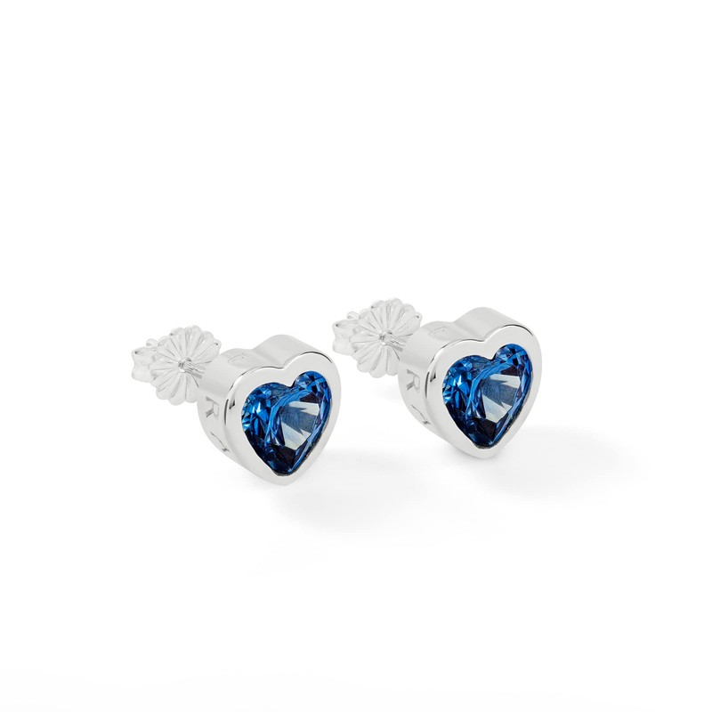 Radley Ladies Sterling Silver Blue Stone Heart Stud Earrings RYJ1307