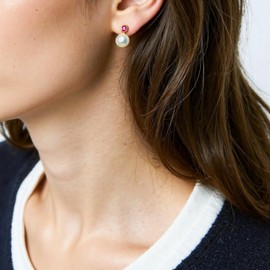 MUFANYOYO Pearl Earrings for Women 18K Gold Plated/925 Sterling Silve, 6-9mm, Hypoallergenic, Ideal for Weddings, Anniversaries, Birthdays, with Gift Box (18K gold plated)