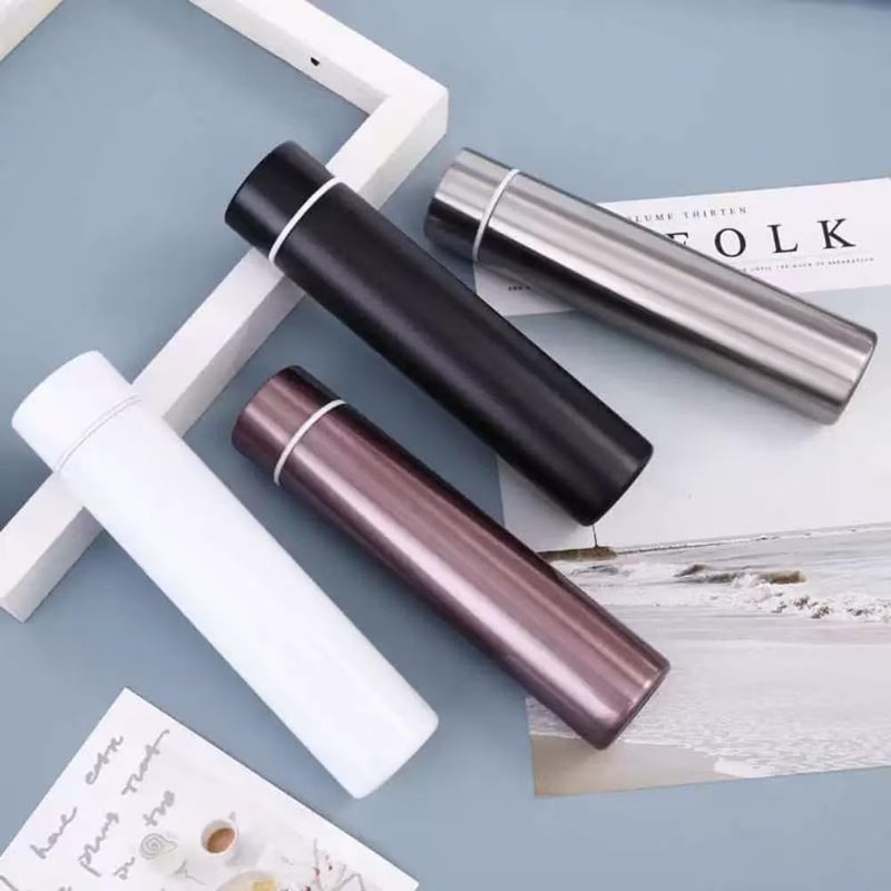 Slim Stainless Steel Insulated Thermos, Mini Water Bottle, Leak Proof