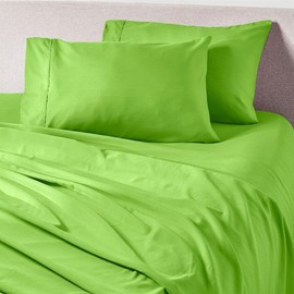PeachSkinSheets Tropical Lime Sheet Set - 1500tc Level of Softness - Extra Soft Cooling Sheets for Hot Sleepers and Night Sweats - Split Head King Size (36" Split)