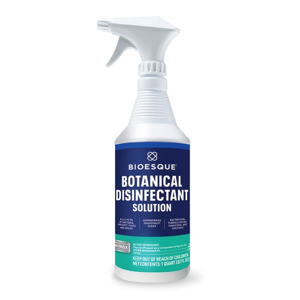 Bioesque Botanical Disinfectant Solution, Heavy Duty Broad-Spectrum Disinfectant, Kills 99.9% of Bacteria, Viruses*, Fungi, & Molds, 32 Fluid Ounce (Pack of 1)