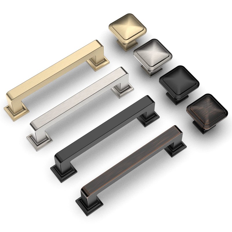 Asidrama 6 Pack 3.75 Inch(96mm) Brushed Brass Kitchen Cabinet Handles,