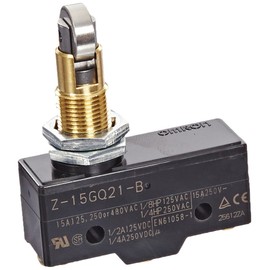Omron Z-15GQ21-B General Purpose Basic Switch, Panel Mount Cross Roller Plunger, Medium OP, Screw Terminal, 0.5mm Contact Gap, 15A Rated Current