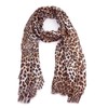 SHTGOI Leopard Scarf Chiffon Silk Scarf Stole Women's Summer Lightweight