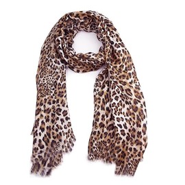 SHTGOI Leopard Scarf Chiffon Silk Scarf Stole Women's Summer Lightweight Animal Print Elegant High Quality Silk Scarf Neckerchief Long Scarves Decorative Sun Protection Head Scarves Scarf Wrap Shawl