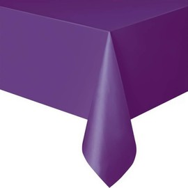 Rectangle Plastic Table Cloth for Home Party Wedding Christmas Reusable Table Cloth Cover (Purple)