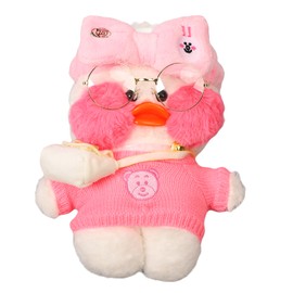 Duck Doll White Cute Appearance Soft Comfortable Stuffed Plush Duck with Glasses for Home Decoration Gifts