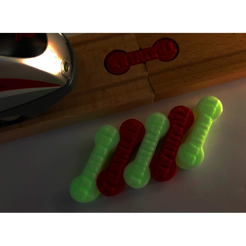 TrainLab Dog Bone Train Track Adapter Connectors (6pcs) (Candy Cane)