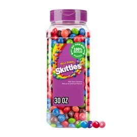 SKITTLES Wild Berry Chewy Fruity Rainbow Candy For Mid Day Snacking, Road Trips, Gaming & Party Fun, 30 Oz Resealable Bulk Candy Jar
