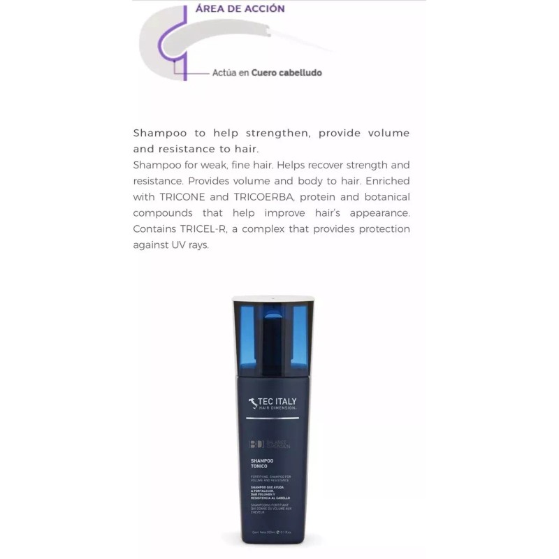 Tec Italy Shampoo Anticaida/ Tonico Tec Italy/Fortificante
