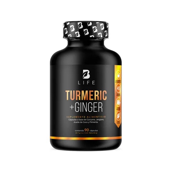 Cúrcuma + Jengibre Con Aceite De Coco 90 Cápsulas B
