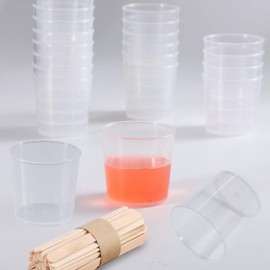 tao pipe 60 Stück 30ml Messbecher Epoxidharz mit 50 Stück Rührstäbchen, Messbecherset zum Mischen von Farbe, Flecken, Epoxidharz, Kochen und Malerei Zubehör
