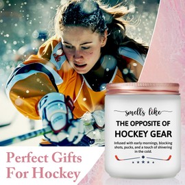 Volufia Hockey Gifts, Hockeys Mom Gifts - Funny Candle Gift Hockey Player, Sports Love - Lavender Scented Candles