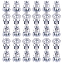 Rustark 30Pcs M6 Steel Jack Nuts Petal Nuts, Heavy Duty Zinc Plated, Push Insert Type, Nut, For Hollow Wall Iron Skin