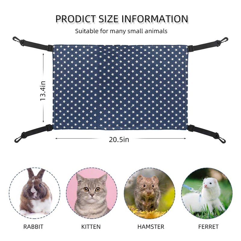 Pet Hammock for Cage Reversible Cat Hanging Hammock Soft Hanging