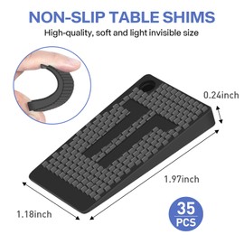 35 Pieces jar Furniture Levelers, Plastic Shims for Leveling, DIY Stackable Non-Slip Rubber Wedge Table Shims for Furniture, Table, Chair, Cabinet,Table Legs