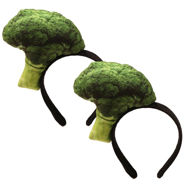 MFUOE 2Pieces Broccoli Headband Vegetable Headband Funny Food Headbands Green