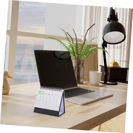 NUOBESTY 2025 Schreibtischkalender stehender Klapptischkalender Tischkalender für das neue Jahr Mini-Monatskalender Bürokalender Schwarzer Kalender Mini-Tischkalender Mini-Kalender Papier