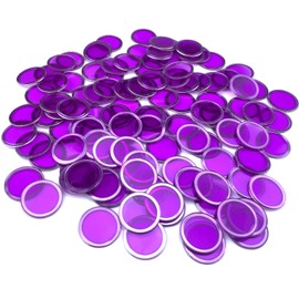 Dacefloy Magnetic Bingo Set -100 PCS Purple Metal Ringed Chips/Plastic Poker Tokens/Markers/Math Counting/Science Exploration/STEM Kit/Family Game Nights