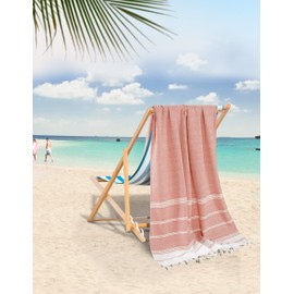 LANE LINEN 100% Cotton Turkish Beach Towel 2 Pack, Oversized Beach Towel 39"x71", Beach essentials For Women, Large Pool Towel, Absorbent & Quick Dry, Sand Free Beach Towel - Bird of Paradise