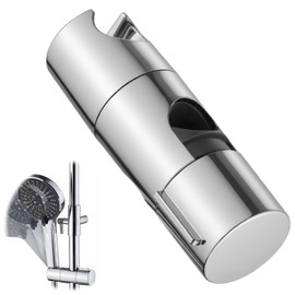 OIHCAZ Universal Shower Head Holder, Adjustable 18-25mm Shower Holder for Slide Bar, No Drilling Clamp Rotation Sprayer Holder Detachable Slider Clamp for Bathroom