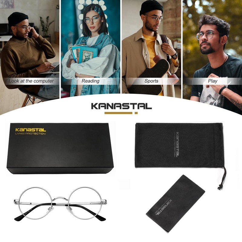KANASTAL Round Sunglasses, Men's, Round, Women's, Classic Design, Fashion, UV