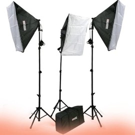 ePhoto 2400 Watt Continuous Video Photography Studio Chromakey Green Screen Lighting Kit H9004S3-1020G