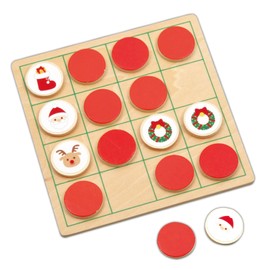 アーテック(Artec) リバーシ＆えあわせクリスマス 120×120×4mm 絵合わせ 2種類 遊び 木製玩具 おもちゃ 007729
